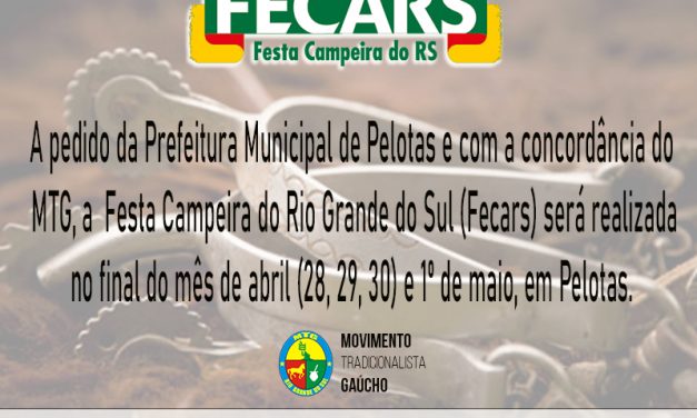 Prefeitura de Pelotas e MTG transferem a FECARS