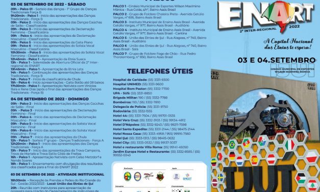 Capital das Etnias preparada para receber o Rio Grande na 2ª Inter-regional do ENART